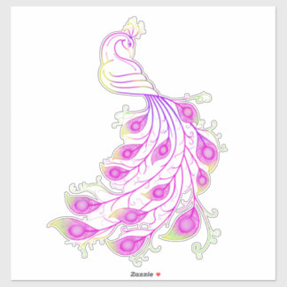Roze Pauw III Sticker
