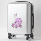Roze Pauw III Sticker (Koffer)