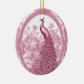 roze pauw keramisch ornament (Rechts)