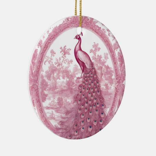 roze pauw keramisch ornament (Rechts)