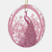 roze pauw keramisch ornament (Links)