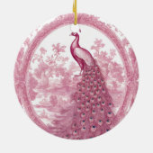 roze pauw keramisch ornament (Achterkant)