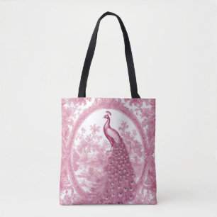 roze pauw tote bag