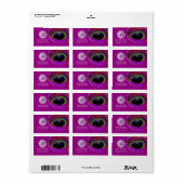 Roze Pauwveer Monogram Adreslabel Etiket (Full Sheet)