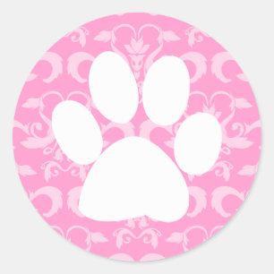 Roze Paw Elegante Sticker
