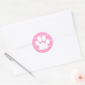 Roze Paw Elegante Sticker (Envelop)