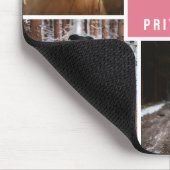 Roze Paw Hond Fotocollage & Monogram Muismat (Hoek)