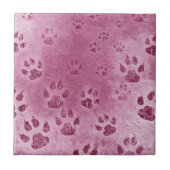 Roze Paw Patroon Tegeltje (Voorkant)