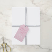 Roze Paw Print & Baby Foot Dog Baby shower Cadeaulabel (Met Touw)