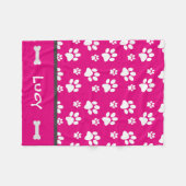 Roze Paw Print Deken Geweldig voor Honden (Voorkant (Horizontaal))
