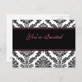 Roze  pc-uitnodiging uitnodiging briefkaart (Voorkant / Achterkant)