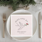 Roze | PEACE LOVE JOY Snowbird Kerstvakantie Servet