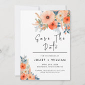 Roze Peach 70s 80s 90s Kleurrijke Bruiloft Save The Date (Voorkant)