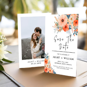 Roze Peach 70s 80s 90s Kleurrijke Bruiloft Save The Date