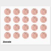 Roze Peach Blossom Sakura Modern Asian Wedding Ronde Sticker (Vel)