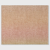 Roze Peach Blush Ombre Gouden Glitter Cadeaupapier (Vlak)