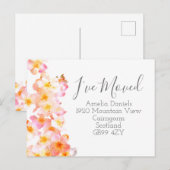 Roze peach Blush Wildflower Ik heb Kaart verplaats (Voorkant / Achterkant)