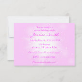 Roze peach Butterfly RSVP-kaart Kaart (Achterkant)