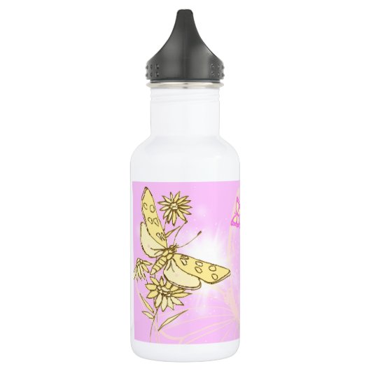 Roze peach Butterfly Waterfles (Links)