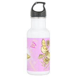 Roze peach Butterfly Waterfles