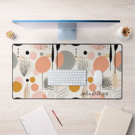Roze Peach Esthetisch Modern Abstract Bureaumat