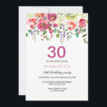 Roze Peach Flowers 30th Birthday Party Invitation Kaart<br><div class="desc">Roze Peach Flowers 30th Birthday Party Invitation Gentle Hand Painted Waterverf Floral Matching collectie in Niche and Nest store. Pink Peach Flowers Peonies Rozen Waterverf Clipart White Hydrangea Perfect voor uw verjaardagsfeest</div>