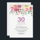 Roze Peach Flowers 30th Birthday Party Invitation Kaart<br><div class="desc">Roze Peach Flowers 30th Birthday Party Invitation Gentle Hand Painted Waterverf Floral Matching collectie in Niche and Nest store. Pink Peach Flowers Peonies Rozen Waterverf Clipart White Hydrangea Perfect voor uw verjaardagsfeest</div>