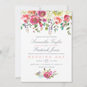 Roze Peach Flowers Weddenschap Kaart (Voorkant)