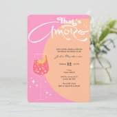 Roze & Peach Fuzz Dat is Amore Vrijgezellenfeest Kaart (Staand voorkant)