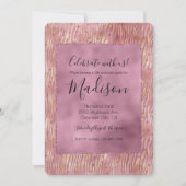 Roze Peach Glitzy Glitter Sparkle Zebra Print Kaart (Voorkant)