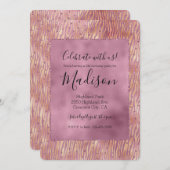 Roze Peach Glitzy Glitter Sparkle Zebra Print Kaart (Voorkant / Achterkant)