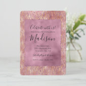 Roze Peach Glitzy Glitter Sparkle Zebra Print Kaart (Staand voorkant)