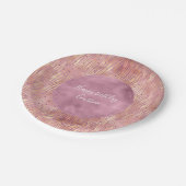 Roze Peach Glitzy Glitter Sparkle Zebra Print Papieren Bordje (Gekanteld)