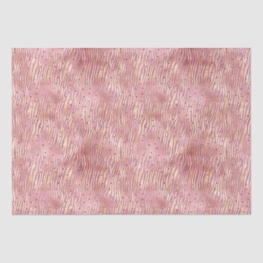 Roze Peach Glitzy Glitter Sparkle Zebra Print Tissuepapier (Voorkant)