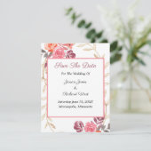 Roze peach Gold Floral, groot, geschikt om de datu (Staand voorkant)