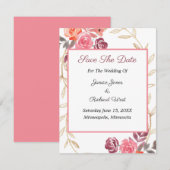 Roze peach Gold Floral, groot, geschikt om de datu (Voorkant / Achterkant)