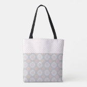 Roze Peach Grey Stippen Trendy Initiaal Monogram Tote Bag (Achterkant)