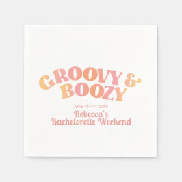 Roze Peach Groovy en Boozy Custom Napkins Servet