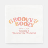 Roze Peach Groovy en Boozy Custom Napkins Servet (Voorkant)