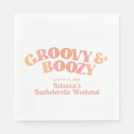 Roze Peach Groovy en Boozy Custom Napkins Servet