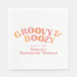 Roze Peach Groovy en Boozy Custom Napkins Servet