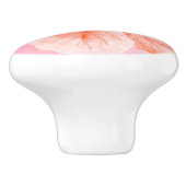 Roze peach hibiscus flower keramische knop (Zijkant)