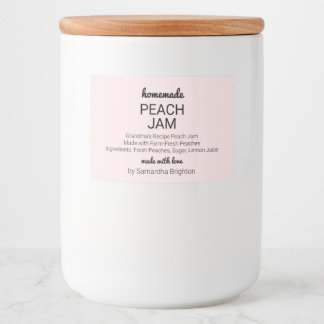 Roze Peach Jam Keuken Pantry Mason Jar Canning Voedselcontainer Etiket