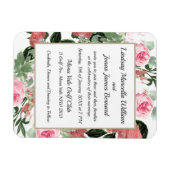 Roze peach Magnolia Floral Weddenschap Magnetic Ca Magneet (Horizontaal)
