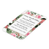 Roze peach Magnolia Floral Weddenschap Magnetic Ca Magneet (Linkerzijde)