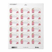 Roze Peach Roos adres label party bruiloft (Full Sheet)