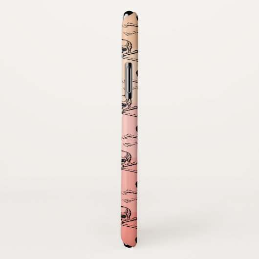 Roze peach schedel Halloween gepersonaliseerd mono Case-Mate iPhone Case (Achterkant / rechts)