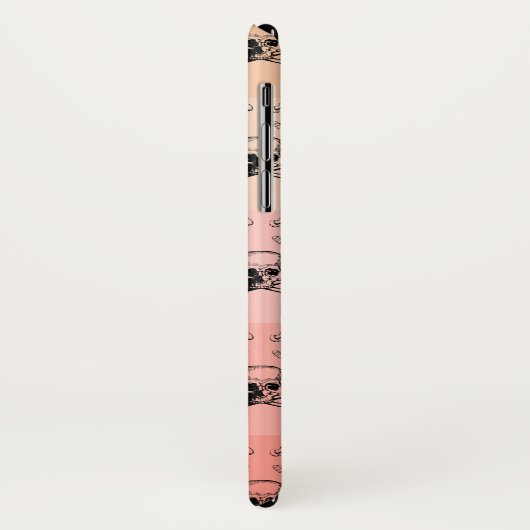 Roze peach schedel Halloween gepersonaliseerd mono Case-Mate iPhone Case (Achterkant/links)