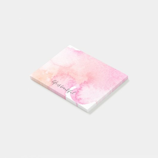  Roze Peach Waterverf Post-it® Notes (Schuin)