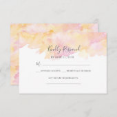 Roze & Peach Waterverf RSVP-kaarten Kaart (Voorkant / Achterkant)